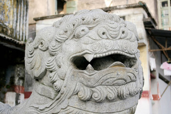 中国人狮子雕像