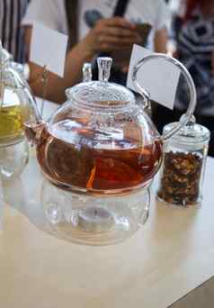 Herbal茶茶壶茶植物瓶