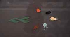 色彩斑斓的郁金香埃布鲁艺术大理石花纹