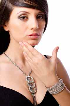 美丽的法希玛模型肖像珠宝