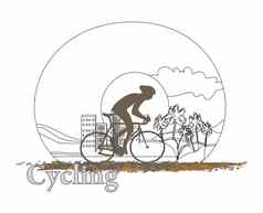 骑自行车涂鸦海报