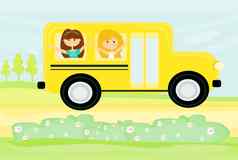 孩子们学校公共汽车