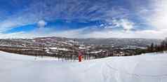 高山滑雪路线雪坡挪威