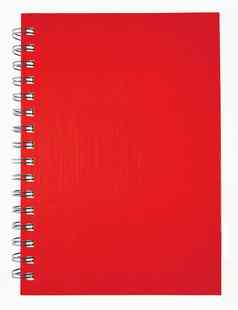 红色的笔记本孤立的