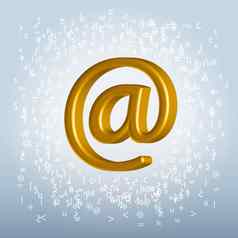 金闪亮的金属电子邮件象征没用的嘈杂的使用