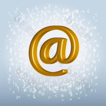 金闪亮的金属电子邮件象征没用的嘈杂的使用