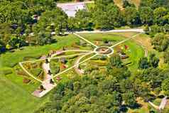 维也纳绿色花公园多瑙河公园维也纳空中视图