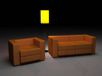 橙色沙发椅子