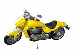 黄色的摩托车孤立的白色