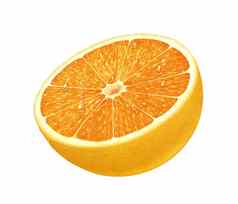 多汁的新鲜的水滴交叉部分橙色孤立的白色背景