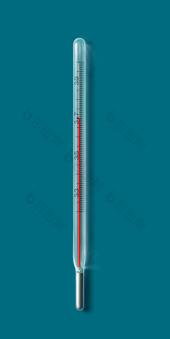 温度计插图孤立的蓝色的背景
