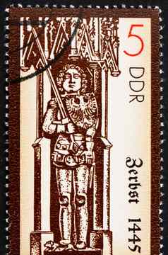 邮资邮票民主德国雕像罗兰采尔布斯特