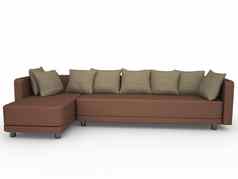 棕色（的）沙发