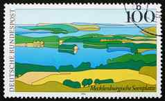邮资邮票德国梅克伦堡湖区景观