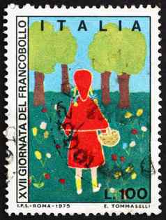 邮资邮票意大利魔法果园孩子们的画