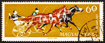 邮资邮票匈牙利猪、羊蹄马赛车