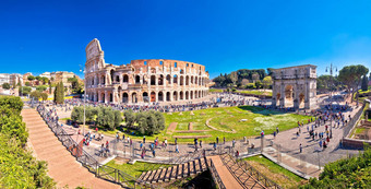 罗马罗马圆形大剧场罗马拱康斯坦丁风景优美的全景