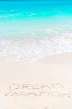 梦想写桑迪海滩软海洋波背景