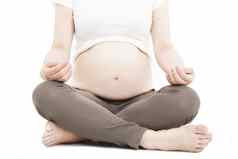 怀孕了女人瑜伽冥想锻炼