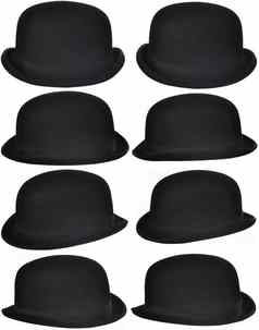 孤立的黑色的帽子集合