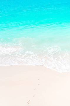 热带海滩白色沙子夏天