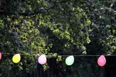 色彩斑斓的聚会，派对气球绳子