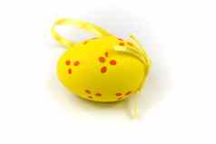 黄色的复活节蛋黄金丝带