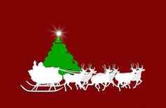 圣诞节背景圣诞老人老人雪橇驯鹿