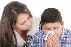 孩子吹鼻子孩子组织粘膜炎过敏