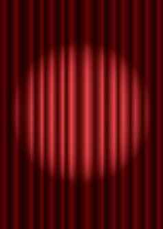 关闭红色的剧院窗帘关注的焦点中心