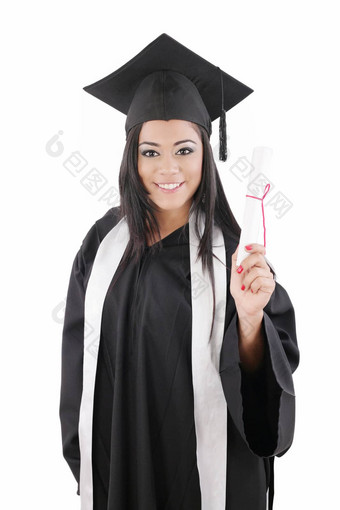 图片年轻的毕业女人