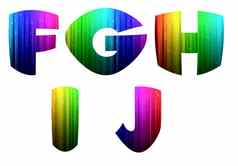 f j色彩斑斓的电脑字母