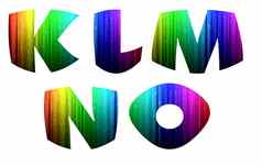 K-O色彩斑斓的电脑字母