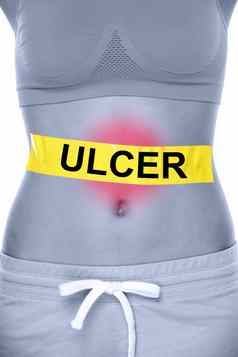 胃溃疡健康问题显示女人腹部