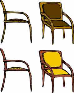 孤立的椅子卡通