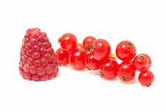 树莓红色的醋栗浆果特写镜头