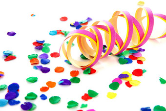 色彩斑斓的五彩纸屑聚会，派对彩带