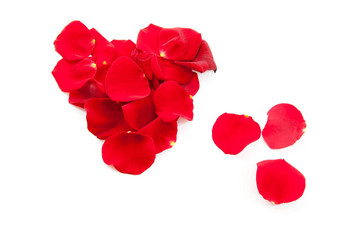 红色的玫瑰<strong>花瓣形</strong>状心
