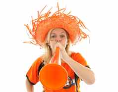 荷兰足球支持者橙色呜呜祖拉