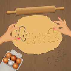 姜饼饼干形状家庭