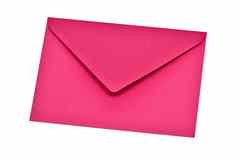 粉红色的信封白色背景
