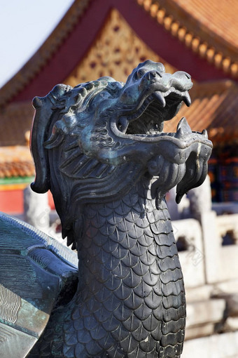 龙tortise青铜雕像古公被禁止的城市宫北京