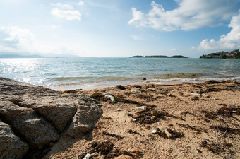 浪费金沙环境污染<strong>垃圾</strong>海滩海滩污染塑料瓶<strong>垃圾</strong>海海滩