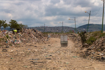 cdmx墨西哥9月巨大的垃圾填埋场浪费处理积累垃圾垃圾填埋场存款