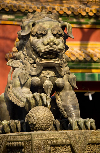 龙青铜雕像永和龚佛教寺庙北京中国