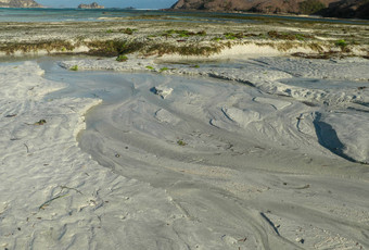 桑迪海滩井海潮海滩泥泞的海水