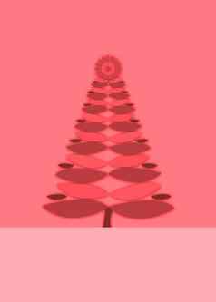 粉红色的复古的圣诞节树背景
