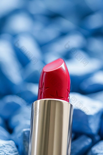 红色的口红特写镜头奢侈品化妆美化妆品