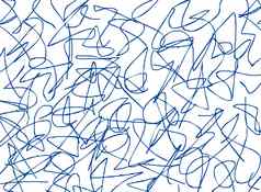潦草的笔迹蓝色的白色背景摘要插图潦草孩子们画涂鸦婴儿写标记文本