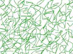 潦草的笔迹绿色白色背景摘要插图潦草孩子们画涂鸦婴儿写标记文本